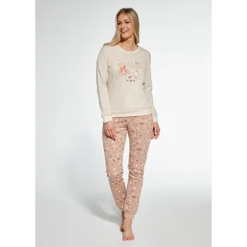 Dámské noční prádlo Cornette pyžamo dámské 671/344 EVENING - béžová, S (Dámské pyžamo dlouhé)