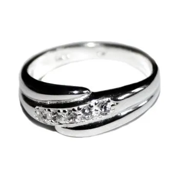 Prsten Stříbrný prsten čiré zirkony - 1576 AKCE (Stříbrný prsten se zirkony)