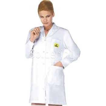 Zdravotnický plášť ESD pracovní plášť, slabý, s logem, 3/4, unisex, bílý, XS - 101007595