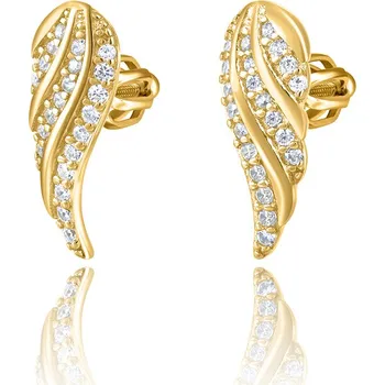 Náušnice Olivie Stříbrné náušnice na šroubek ANDĚLSKÁ KŘÍDLA GOLD 5398 Ag 925; ≤1,8 g.
