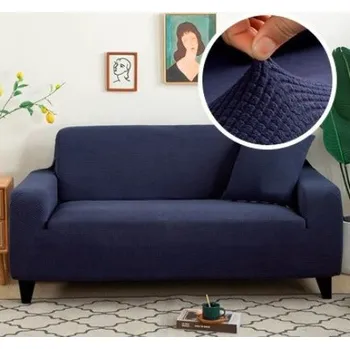 Napínací potah Žakárové potahy na pohovky Barva: navy, Velikost: křeslo (90-130 cm)