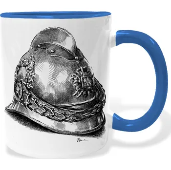 Hrnek - Historická hasičská přilba Barva: Modrá