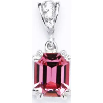 Přívěsek Stříbrný přívěsek Swarovski light rose a zirkony - P1201 (Stříbrný přívěsek Swarovski)