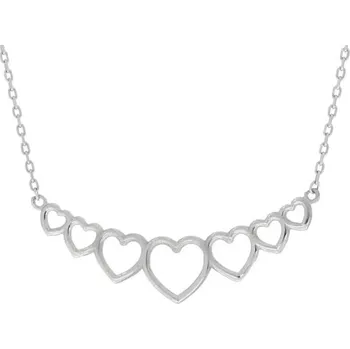 Náhrdelník Náhrdelník se srdíčky z bílého zlata