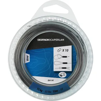 CAPERLAN Ocelová pletenka s převlekem na mořský rybolov 10 m 15 kg