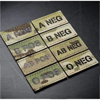 Nášivka Combat Systems® Nášivka krevní skupina AČR IR Combat Systems®, Barva: Multicam® Black, Varianta: B -