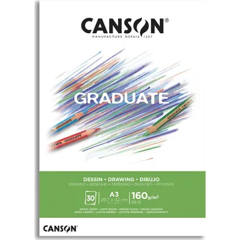 Výtvarný papír Skicák Canson Graduate Drawing, 160 g/m2 - A3