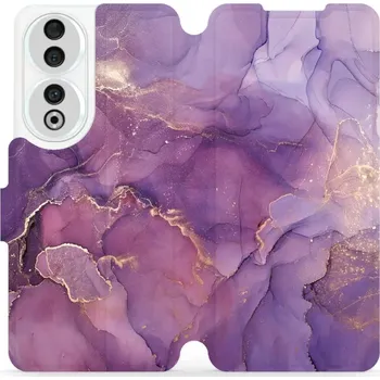 Pouzdro na mobilní telefon Flipové pouzdro Mobiwear - Honor 90 5G - VP20S Fialový mramor (Knížkové flip pouzdro, obal, kryt na mobil Honor 90 5G - VP20S Fialový mramor, materiál Umělá kůže + TPU - ochrana 360°, stojánek, silikonová vanička, magnetické zavírání)