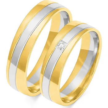 Prsten SOFIA zlatý dámský snubní prsten ZSOE-219WYG+WG