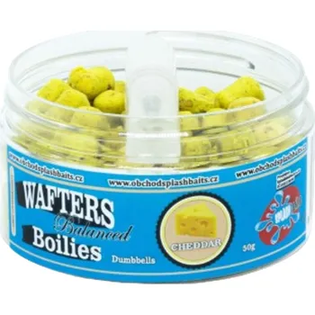 Boilies Splashbaits Neutrálně vyvážené boilies Čedar dumbells 10x12 mm 50 g