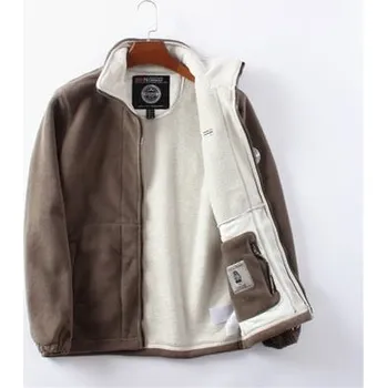 Pánský zimní kabát Pánská zimní bunda kožíšek na zip Barva: Khaki, Velikost: S