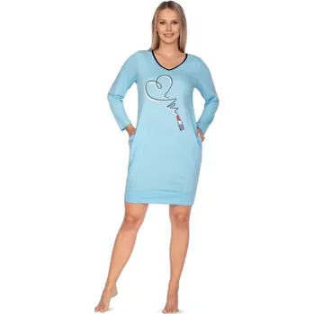 Dámská noční košile Regina noční košile 119 - sv. modrá, M (Dámská noční košile s dlouhým rukávem)