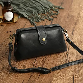 Kabelka Dámská mini kožená kabelka Crossbody Bag Barva (Varianta): Černá