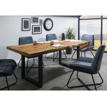 Jídelní stůl Jídelní stůl mango 240x100x77 přírodní lak / U-nohy antracit mat METALL 5