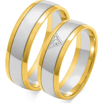 Prsten SOFIA zlatý dámský snubní prsten ZSOE-37WYG+WG-DIA