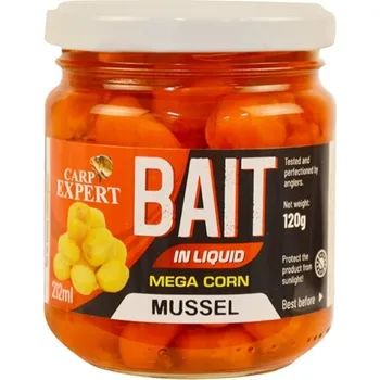 Návnadová surovina CARP EXPERT - Kukuřice ve šťávě Mega Corn Mušle 212 ml