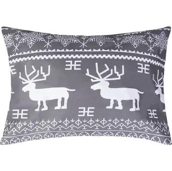 Povlečení XPOSE® Bavlněný povlak na polštář VÁNOCE - šedý 70x90 cm, Bavlna + Prodloužená možnost vrácení zboží do 50 dnů
