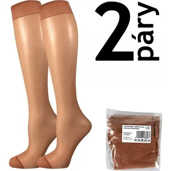 Dámské punčochy NYLON KNEE-SOCKS 2 páry 20 DEN punčochové podkolenky Lady B - SÁČEK