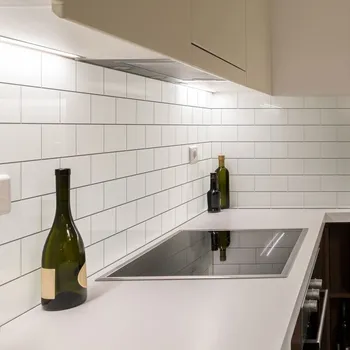 Samolepící dekorace Ambiance Sada samolepek na kachličky 30 ks 20x10 cm Subway Tiles White ID_1524712