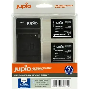 Set Jupio 2x DMW-BLG10 - 900 mAh + USB Single Charger