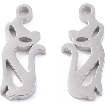 Přívěsek Přívěsek z nerezové oceli - kočka 12x5x1,1 mm