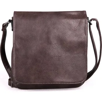 Kabelka Malá crossbody kabelka ROMINA & CO F21 tmavěhnědá (kávová) s klopou