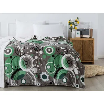 deka XPOSE® Mikroplyšová deka ŠÁRKA s beránkem - zelená 140x200 cm, Mikroplyš s beránkem + Prodloužená možnost vrácení zboží do 50 dnů