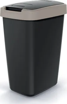 Odpadkový koš Prosperplast Compacta Q 12 l koš s víkem černý/světle hnědý