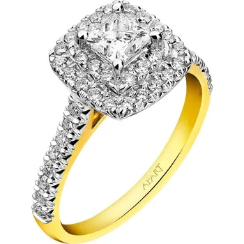 Prsten Prsten ze žlutého a bílého zlata s diamanty - SI1/H - 1,00 ct - ryzost 585 - 220.526