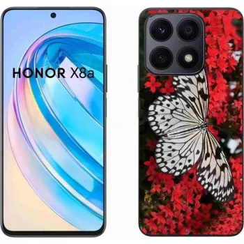 Pouzdro na mobilní telefon Gelový kryt mmCase na mobil Honor X8a - černobílý motýl 1