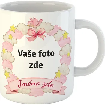 Dětský hrneček s vlastní fotografií a textem - kluk/holka 4 Barva: Růžová