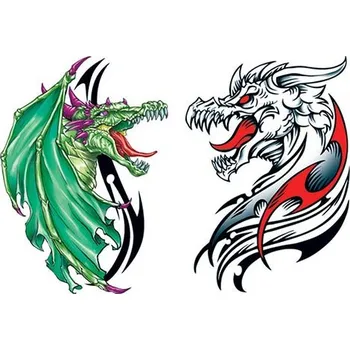 Odstranitelné tetování Dva draci - tetovačky svítící ve tmě