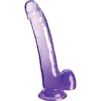 Dildo Pipedream King Cock Clear Cock with Balls 9" Purple