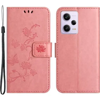 Pouzdro na mobilní telefon Flower knížkové pouzdro na Xiaomi Redmi Note 12 Pro+ 5G - růžové