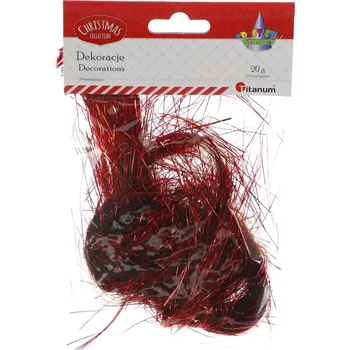 Vánoční dekorace Dekorace, andělské vlasy, červené, 20g/bal.