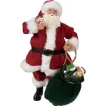 Vánoční dekorace taťka Santa Claus s pytlem dárků - 16*8*28 cm