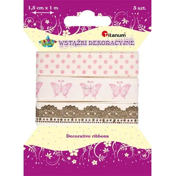 Stuha Dekorační stuha, 1.5cm x 1m, 3ks/bal.