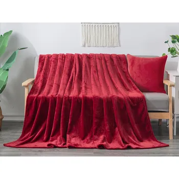 deka XPOSE® Mikroplyšová deka Exclusive - vínová 200x230 cm, Mikroplyš + Prodloužená možnost vrácení zboží do 50 dnů