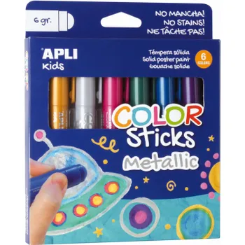 Vodová barva Temperové barvy APLI suché - 6 ks / metalické barvy