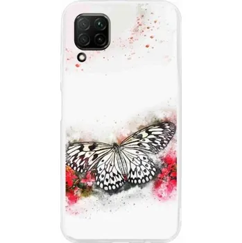 Pouzdro na mobilní telefon Gelový kryt mmCase na mobil Huawei P40 Lite - černobílý motýl