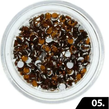 Allepaznockie Kamínky na nehty tmavě hnědá 2mm 200ks č. 05