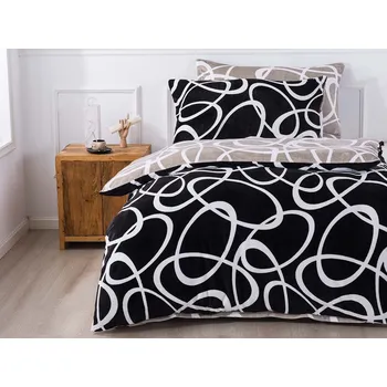 Povlečení XPOSE® KIRSTY DUO Exclusive černé 140 x 200, 70 x 90 cm zipový uzávěr