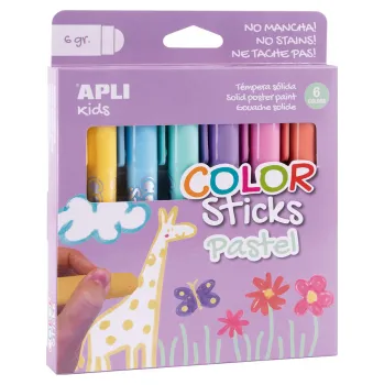 Vodová barva Temperové barvy APLI suché - 6 ks / pastelové barvy