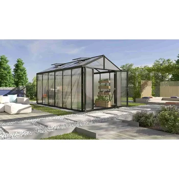 Skleník Zahradní skleník VITAVIA ZEUS COMFORT 11900, polykarbonát 16 mm, černý Varianta: skleník VITAVIA ZEUS COMFORT 11900 PC 16 mm černý LG3713