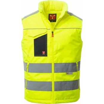 pracovní vesta PAYPER TASK HiVis zateplená vesta Žlutá/NAVY - v. XXL