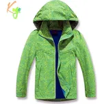 CHLAPECKÁ SOFTSHELLOVÁ BUNDA zelená Kugo B2846 (Chlapecká zateplená bunda s fleesem)