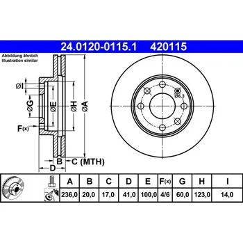 Brzdový kotouč Brzdový kotouč ATE 24.0120-0115.1