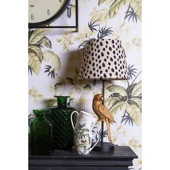 Lampička Stolní lampa s dekorací zlatého papouška – Ø 25*51 cm / E27
