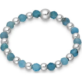 Prsten Prstýnkárna Korálkový prsten s polodrahokamem apatitem a stříbrem AG 925 Velikost prstenu: 6-8 (51/58)