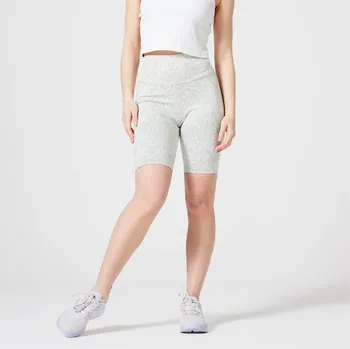 Dámské kraťasy DOMYOS Dámské cyklistické fitness kraťasy 520 béžové s potiskem S BÉŽOVÁ